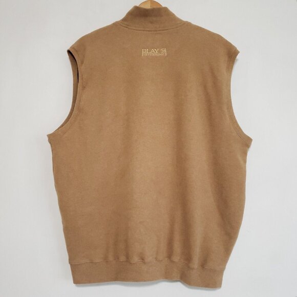 Carnoustie Golf Sweater Vest 1/4 Zip Brown L Pullover Play 54 Invitational LIV - Picture 2 of 10